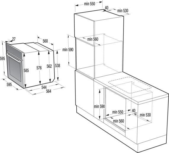 Gorenje A+ Einbau-Backofen schwarz inkl. 2-fach Auszug - BSA 6747 A04 BG