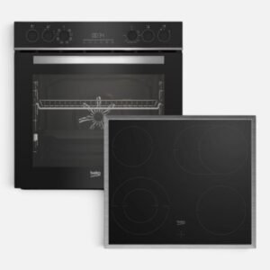 Beko *A* Einbau-Herdset mit Glaskeramikkochfeld und 1-fach Teleskopauszug - BBUM 13329 XS