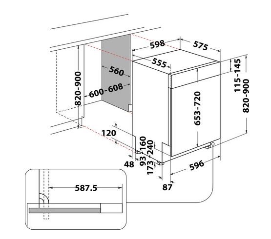 Bauknecht *E* Geschirrspüler 60 cm teilintegriert Edelstahl - BBC 3B+26 X