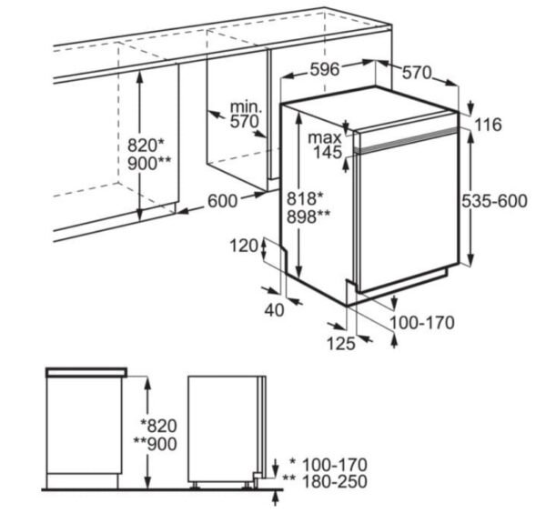 AEG D Geschirrspüler teilintegriert 60 cm - FEE 53680 ZM