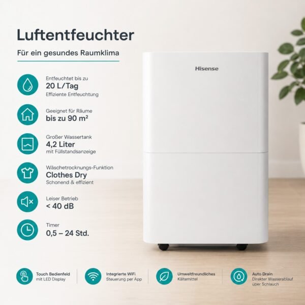 Hisense Luftentfeuchter 20 L/Tag D 20 HW