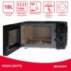 Sharp YC-MS 181 Stand-Mikrowelle, 18 Liter, 700 Watt, Auftaufunktion, Innenlicht