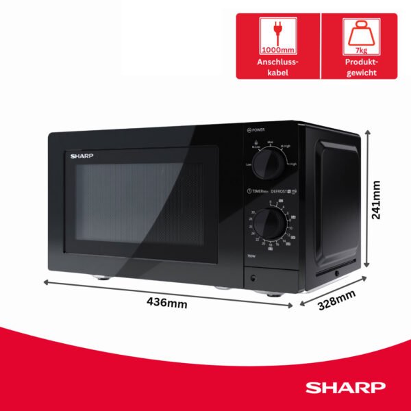 Sharp YC-MS 181 Stand-Mikrowelle, 18 Liter, 700 Watt, Auftaufunktion, Innenlicht